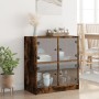 Side cabinet with smoked oak glass doors 68x37x75.5 cm by , Sideboards - Ref: Foro24-836382, Price: 82,99 €, Discount: %