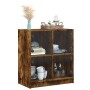 Armario auxiliar puertas de vidrio roble ahumado 68x37x75,5 cm de , Aparadores - Ref: Foro24-836382, Precio: 84,99 €, Descuen...