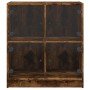 Armario auxiliar puertas de vidrio roble ahumado 68x37x75,5 cm de , Aparadores - Ref: Foro24-836382, Precio: 84,99 €, Descuen...