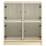 Armario auxiliar puertas de vidrio roble Sonoma 68x37x75,5 cm de , Aparadores - Ref: Foro24-836380, Precio: 83,22 €, Descuent...