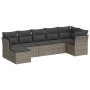 7-piece garden sofa set with gray PE rattan cushions by , Garden sets - Ref: Foro24-3217970, Price: 429,16 €, Discount: %