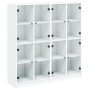 Black engineered wood shelving unit with doors 136x37x142 cm by , Bookcases and shelves - Ref: Foro24-3206517, Price: 243,95 ...