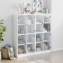 Black engineered wood shelving unit with doors 136x37x142 cm by , Bookcases and shelves - Ref: Foro24-3206517, Price: 243,95 ...