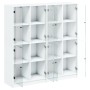 Black engineered wood shelving unit with doors 136x37x142 cm by , Bookcases and shelves - Ref: Foro24-3206517, Price: 243,95 ...