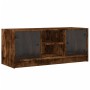 Mueble de TV con puertas de vidrio roble ahumado 102x37x42 cm de , Muebles TV - Ref: Foro24-836375, Precio: 69,50 €, Descuent...