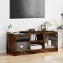 TV cabinet with smoked oak glass doors 102x37x42 cm by , TV Furniture - Ref: Foro24-836375, Price: 69,50 €, Discount: %