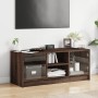 TV cabinet with oak brown glass doors 102x37x42 cm by , TV Furniture - Ref: Foro24-836377, Price: 71,54 €, Discount: %