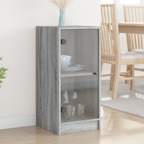 Armario auxiliar puertas de vidrio gris Sonoma 35x37x75,5 cm de , Aparadores - Ref: Foro24-836404, Precio: 49,99 €, Descuento: %