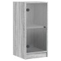 Zusatzgarderobe mit Glastüren in Sonoma-Grau, 35 x 37 x 75,5 cm von , Sideboards - Ref: Foro24-836404, Preis: 50,25 €, Rabatt: %