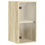 Wandschrank mit Glastüren aus Sonoma-Eiche, 35 x 37 x 68,5 cm von , Schließfächer und Lagerschränke - Ref: Foro24-836478, Pre...