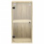 Wandschrank mit Glastüren aus Sonoma-Eiche, 35 x 37 x 68,5 cm von , Schließfächer und Lagerschränke - Ref: Foro24-836478, Pre...