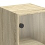 Wandschrank mit Glastüren aus Sonoma-Eiche, 35 x 37 x 68,5 cm von , Schließfächer und Lagerschränke - Ref: Foro24-836478, Pre...