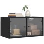 Wall cabinet with black glass doors 68.5x37x35 cm by , Lockers and storage cabinets - Ref: Foro24-836499, Price: 54,63 €, Dis...