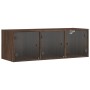 Wall cabinet oak brown glass doors 102x37x35 cm by , Lockers and storage cabinets - Ref: Foro24-836517, Price: 70,99 €, Disco...