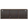 Wall cabinet oak brown glass doors 102x37x35 cm by , Lockers and storage cabinets - Ref: Foro24-836517, Price: 70,99 €, Disco...