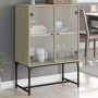 Auxiliary cabinet with Sonoma oak glass doors 69x37x100 cm by , Sideboards - Ref: Foro24-836548, Price: 70,05 €, Discount: %