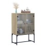 Auxiliary cabinet with Sonoma oak glass doors 69x37x100 cm by , Sideboards - Ref: Foro24-836548, Price: 70,05 €, Discount: %