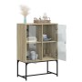 Auxiliary cabinet with Sonoma oak glass doors 69x37x100 cm by , Sideboards - Ref: Foro24-836548, Price: 70,05 €, Discount: %