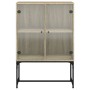 Auxiliary cabinet with Sonoma oak glass doors 69x37x100 cm by , Sideboards - Ref: Foro24-836548, Price: 70,05 €, Discount: %