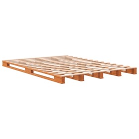 Solid wax brown pine wood pallet bed 140x200 cm by , Beds and slatted bases - Ref: Foro24-844455, Price: 188,83 €, Discount: %