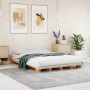 Solid wax brown pine wood pallet bed 140x200 cm by , Beds and slatted bases - Ref: Foro24-844455, Price: 189,26 €, Discount: %