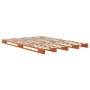 Solid wax brown pine wood pallet bed 140x200 cm by , Beds and slatted bases - Ref: Foro24-844455, Price: 189,26 €, Discount: %