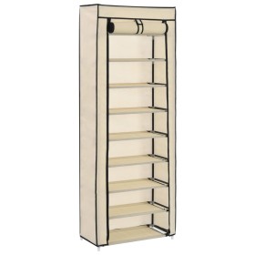 Fabric shoe rack with cream cover 57x29x162 cm by vidaXL, Shoe racks and shoe organizers - Ref: Foro24-282431, Price: 27,99 €...