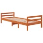 Estructura de cama madera maciza de pino marrón cera 75x190 cm de , Camas y somieres - Ref: Foro24-844488, Precio: 108,15 €, ...