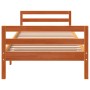 Estructura de cama madera maciza de pino marrón cera 75x190 cm de , Camas y somieres - Ref: Foro24-844488, Precio: 108,15 €, ...