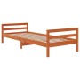 Estructura de cama madera maciza de pino marrón cera 75x190 cm de , Camas y somieres - Ref: Foro24-844488, Precio: 108,15 €, ...