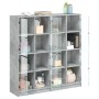 Estantería con puertas madera de ingeniería gris 136x37x142 cm de , Librerías y estanterías - Ref: Foro24-3206520, Precio: 25...