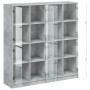 Estantería con puertas madera de ingeniería gris 136x37x142 cm de , Librerías y estanterías - Ref: Foro24-3206520, Precio: 25...