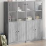 Sonoma graues Holzregal mit Türen 136x37x142 cm von , Bücherregale und Regale - Ref: Foro24-3206529, Preis: 280,73 €, Rabatt: %