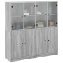 Estantería con puertas madera gris Sonoma 136x37x142 cm de , Librerías y estanterías - Ref: Foro24-3206529, Precio: 280,73 €,...