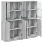 Estantería con puertas madera gris Sonoma 136x37x142 cm de , Librerías y estanterías - Ref: Foro24-3206529, Precio: 280,73 €,...