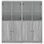 Estantería con puertas madera gris Sonoma 136x37x142 cm de , Librerías y estanterías - Ref: Foro24-3206529, Precio: 280,73 €,...