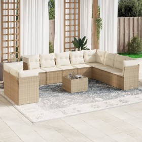 11-teiliges Gartensofa-Set mit beigen synthetischen Rattankissen von , Gartensets - Ref: Foro24-3217868, Preis: 865,99 €, Rab...