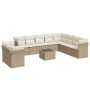 Set de sofás de jardín 11pzas con cojines ratán sintético beige de , Conjuntos de jardín - Ref: Foro24-3217868, Precio: 867,7...