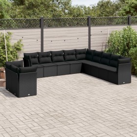 11-piece garden sofa set and black synthetic rattan cushions by , Garden sets - Ref: Foro24-3217875, Price: 672,18 €, Discoun...