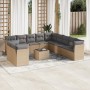 12-piece garden sofa set and brown synthetic rattan cushions by , Garden sets - Ref: Foro24-3217889, Price: 813,74 €, Discoun...