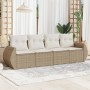 Gartensofa-Set mit Kissen, 4-teilig, beiges synthetisches Rattan von , Gartensets - Ref: Foro24-3221077, Preis: 371,51 €, Rab...