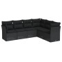 6-teiliges Gartensofa-Set und schwarze synthetische Rattankissen von , Gartensets - Ref: Foro24-3249514, Preis: 409,66 €, Rab...