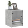 Bedside table with concrete gray glass door 35x37x42 cm by , Nightstands - Ref: Foro24-836349, Price: 40,17 €, Discount: %