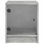 Mesita de noche con puerta de vidrio gris hormigón 35x37x42 cm de , Mesitas de noche - Ref: Foro24-836349, Precio: 40,17 €, D...