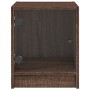 Mesitas noche con puertas vidrio 2 uds roble marrón 35x37x42 cm de , Mesitas de noche - Ref: Foro24-836356, Precio: 68,80 €, ...