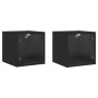 Mesitas de noche con puertas de vidrio 2 uds negro 35x37x35 cm de , Mesitas de noche - Ref: Foro24-836465, Precio: 64,61 €, D...