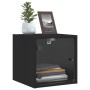 Mesitas de noche con puertas de vidrio 2 uds negro 35x37x35 cm de , Mesitas de noche - Ref: Foro24-836465, Precio: 64,61 €, D...