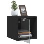 Bedside tables with glass doors 2 pcs black 35x37x35 cm by , Nightstands - Ref: Foro24-836465, Price: 64,61 €, Discount: %