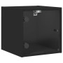 Mesitas de noche con puertas de vidrio 2 uds negro 35x37x35 cm de , Mesitas de noche - Ref: Foro24-836465, Precio: 64,61 €, D...