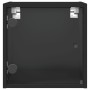 Mesitas de noche con puertas de vidrio 2 uds negro 35x37x35 cm de , Mesitas de noche - Ref: Foro24-836465, Precio: 64,61 €, D...